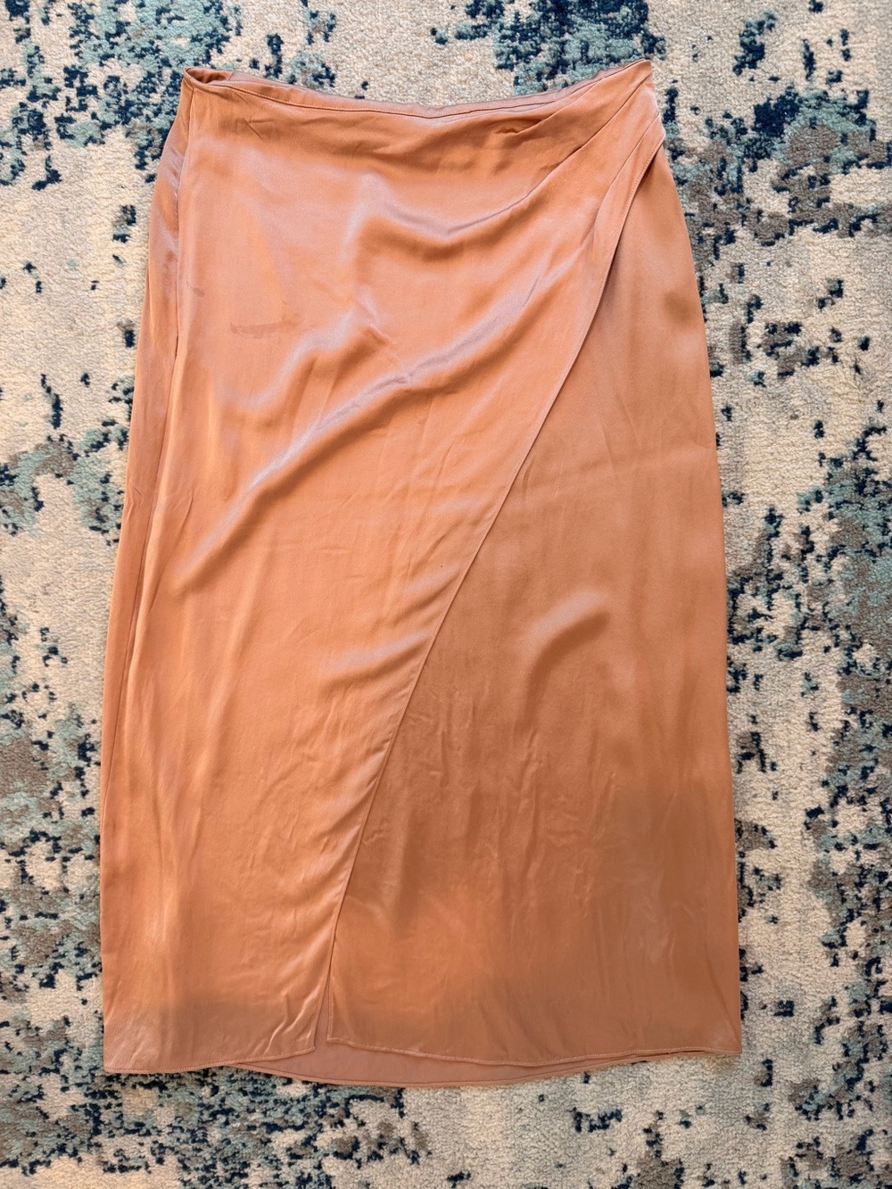 Vince Drape Panel Silk Satin Midi Skirt - Picture 5 of 6